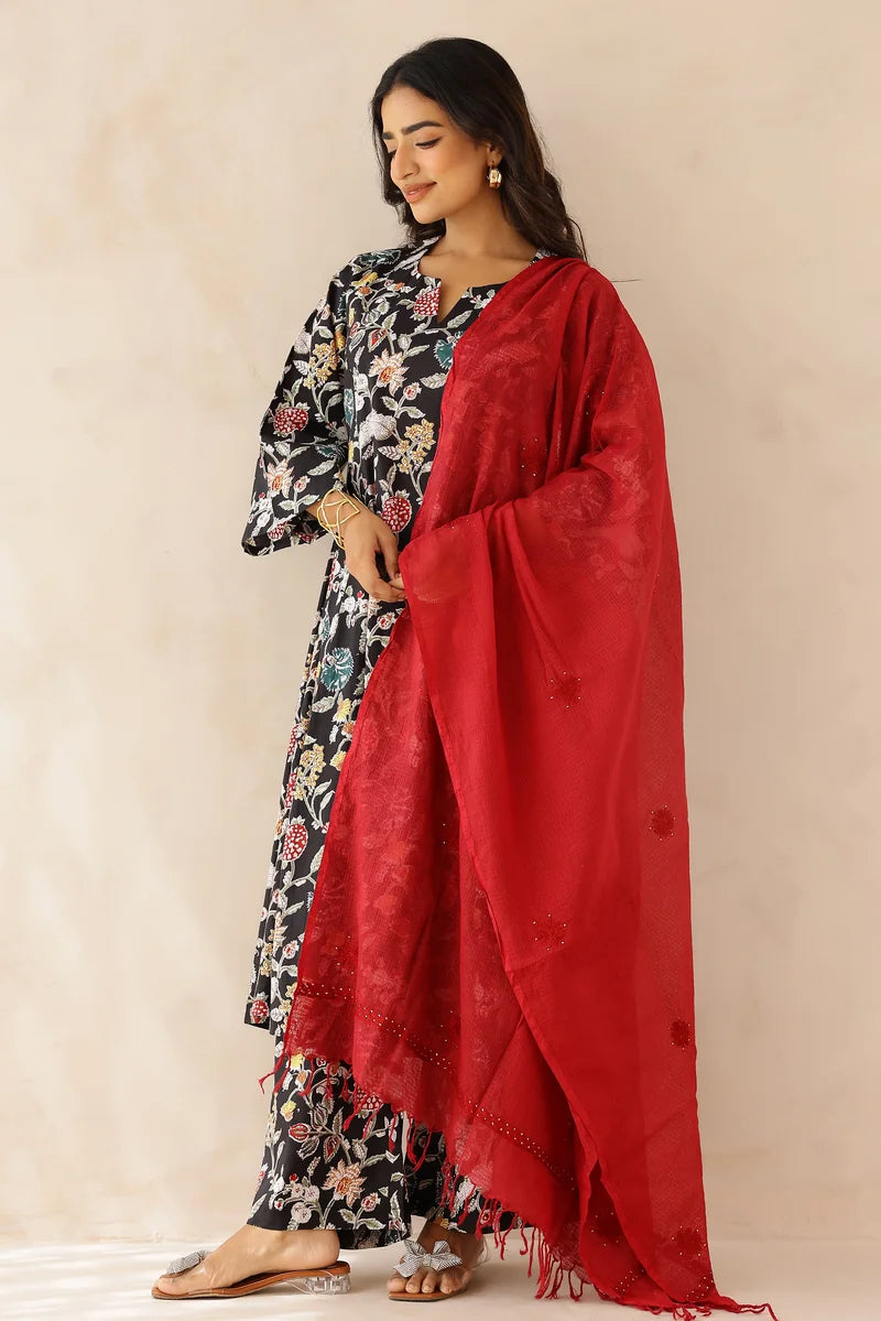 Multi-color Printed Suit- Set of 3