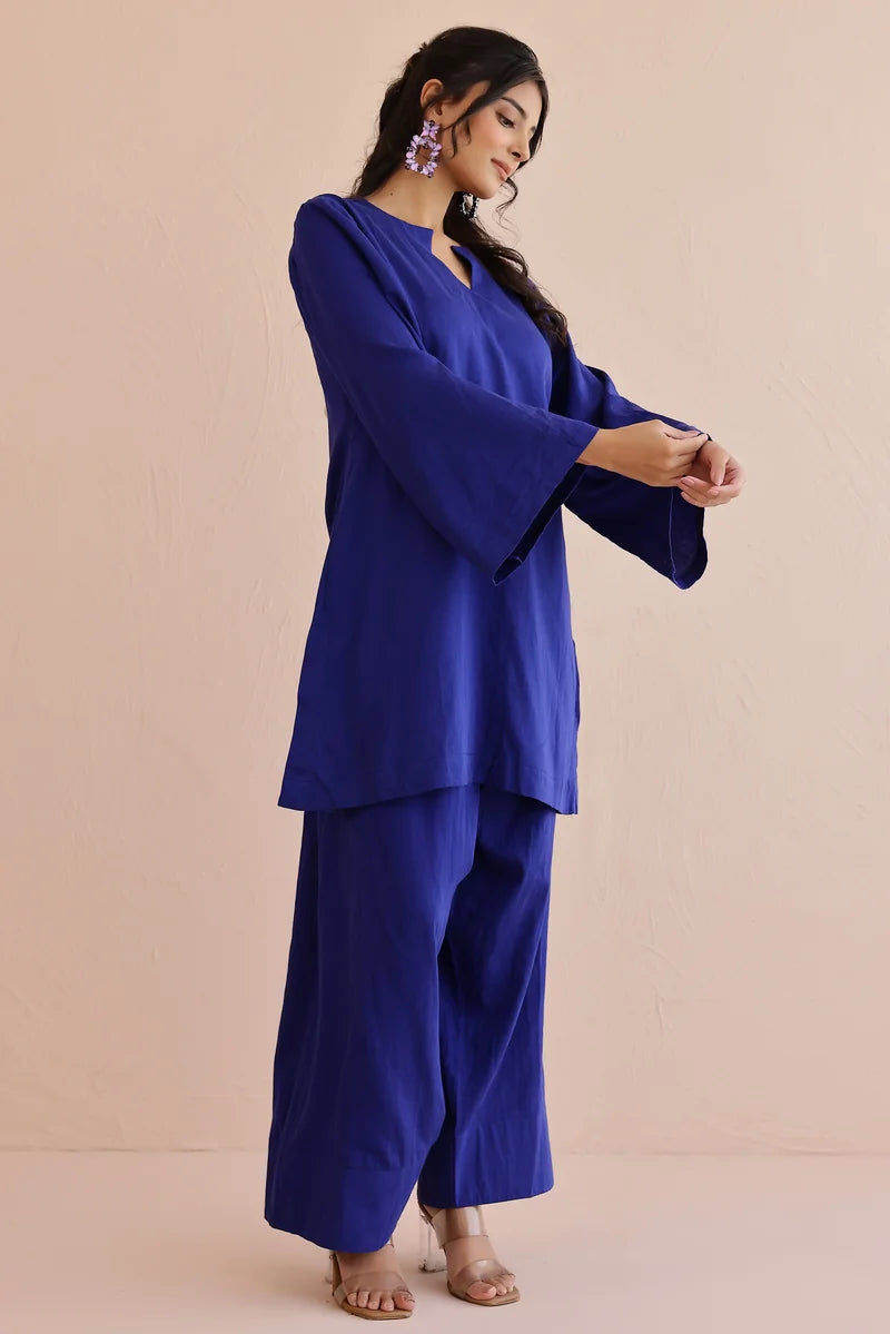 Blue Kurta with Farshi Salwar - Set of 2