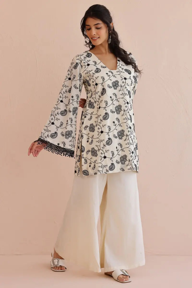 Ivory Embroidered Suit - Set of 3