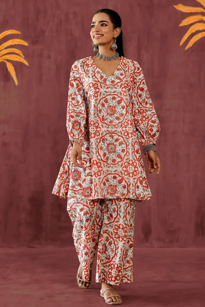 Multi-Color Printed Co-Ord Set