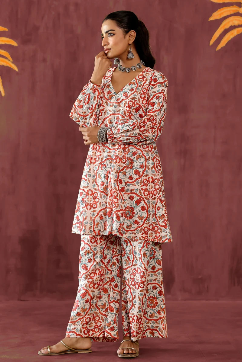 Multi-Color Printed Co-Ord Set