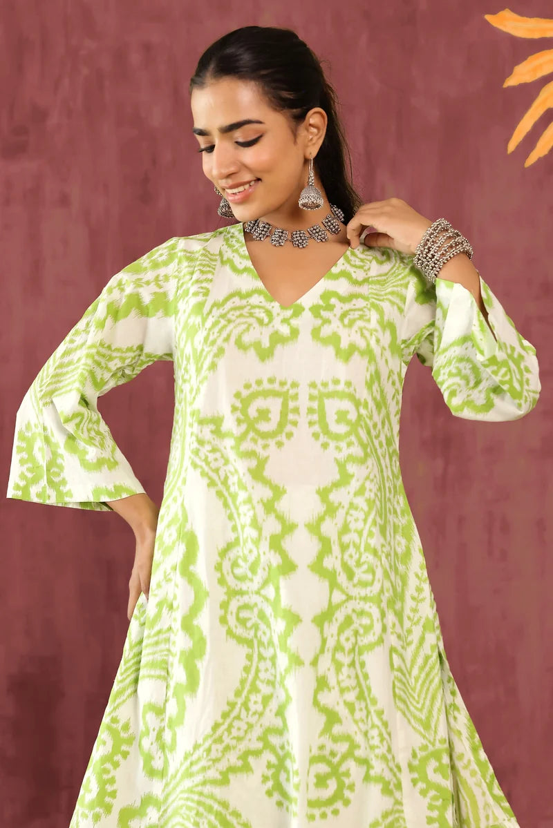 Green White Co-Ord Set