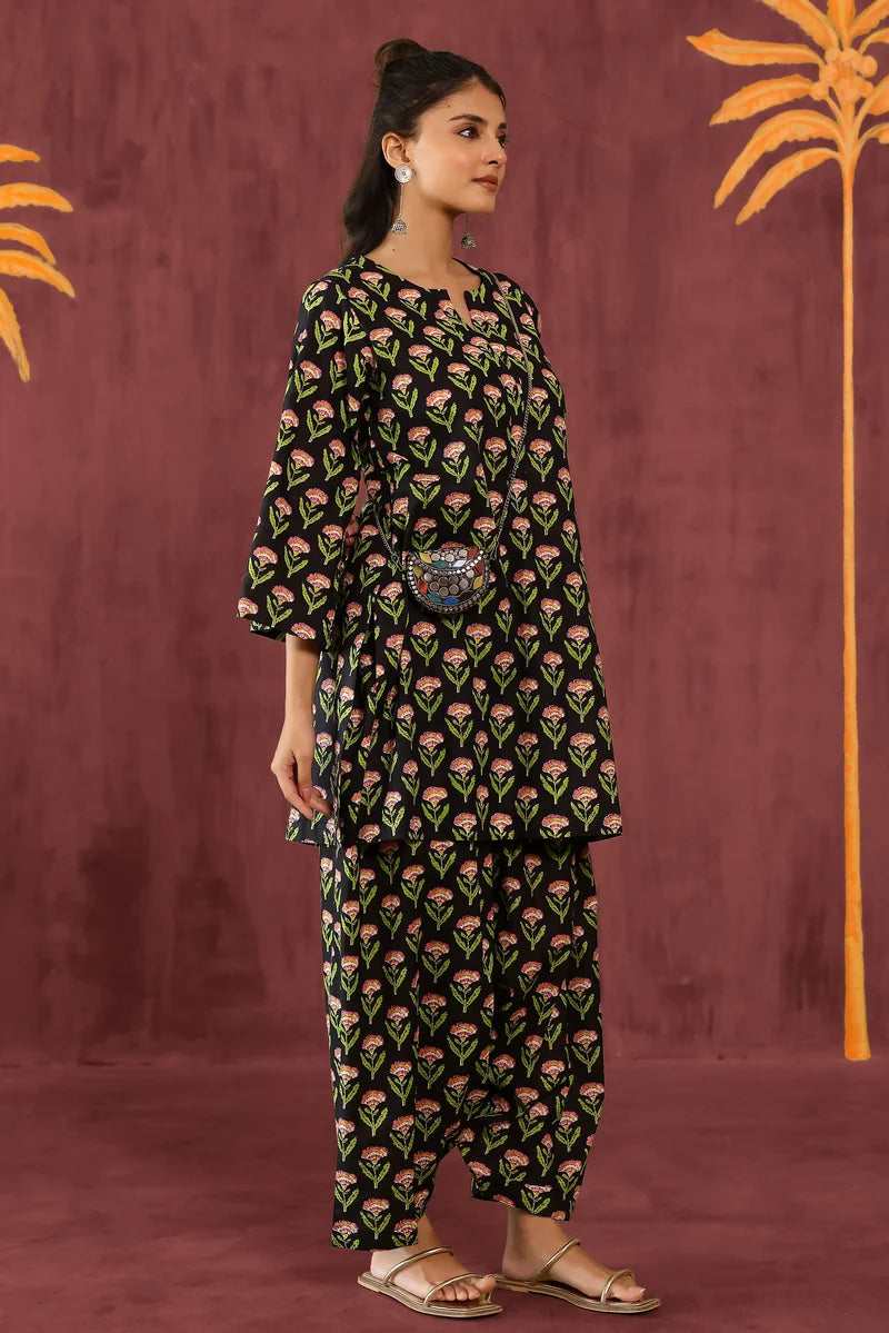 Black Printed Co-Ord Set