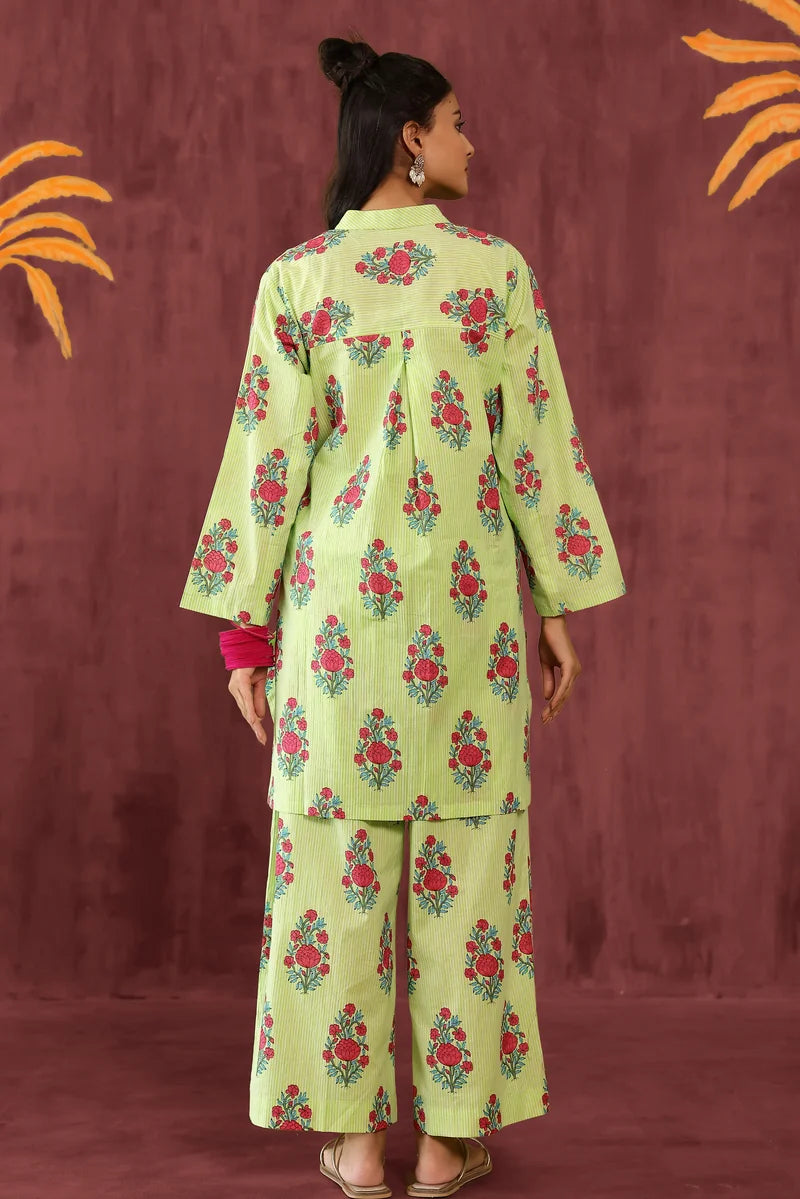 Green Mughal Printed Co-ord Set
