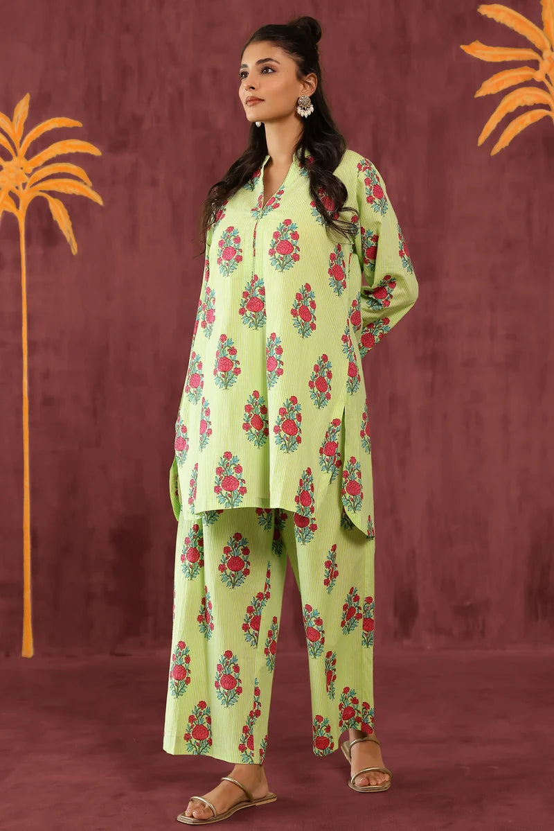 Green Mughal Printed Co-ord Set