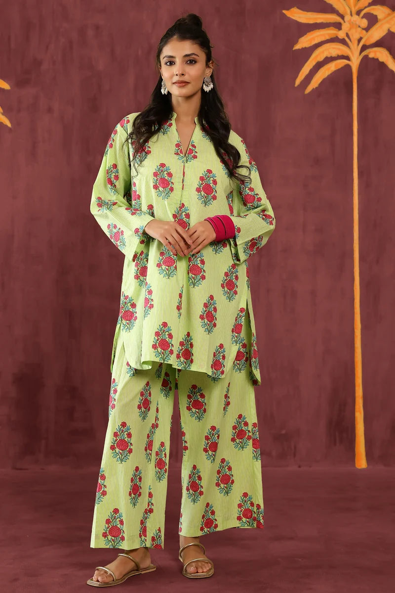 Green Mughal Printed Co-ord Set