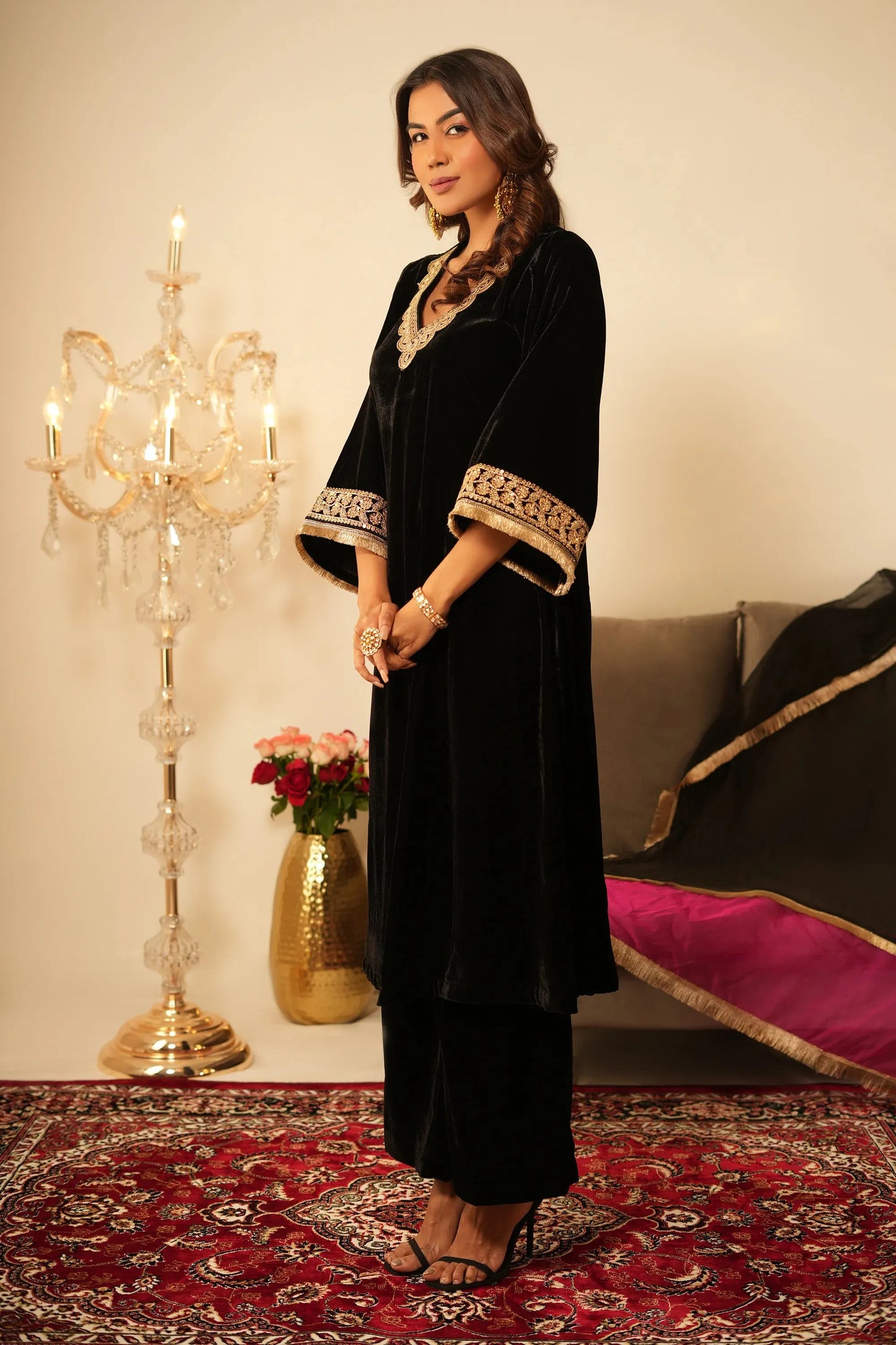 Black Velvet Suit - Set of 3
