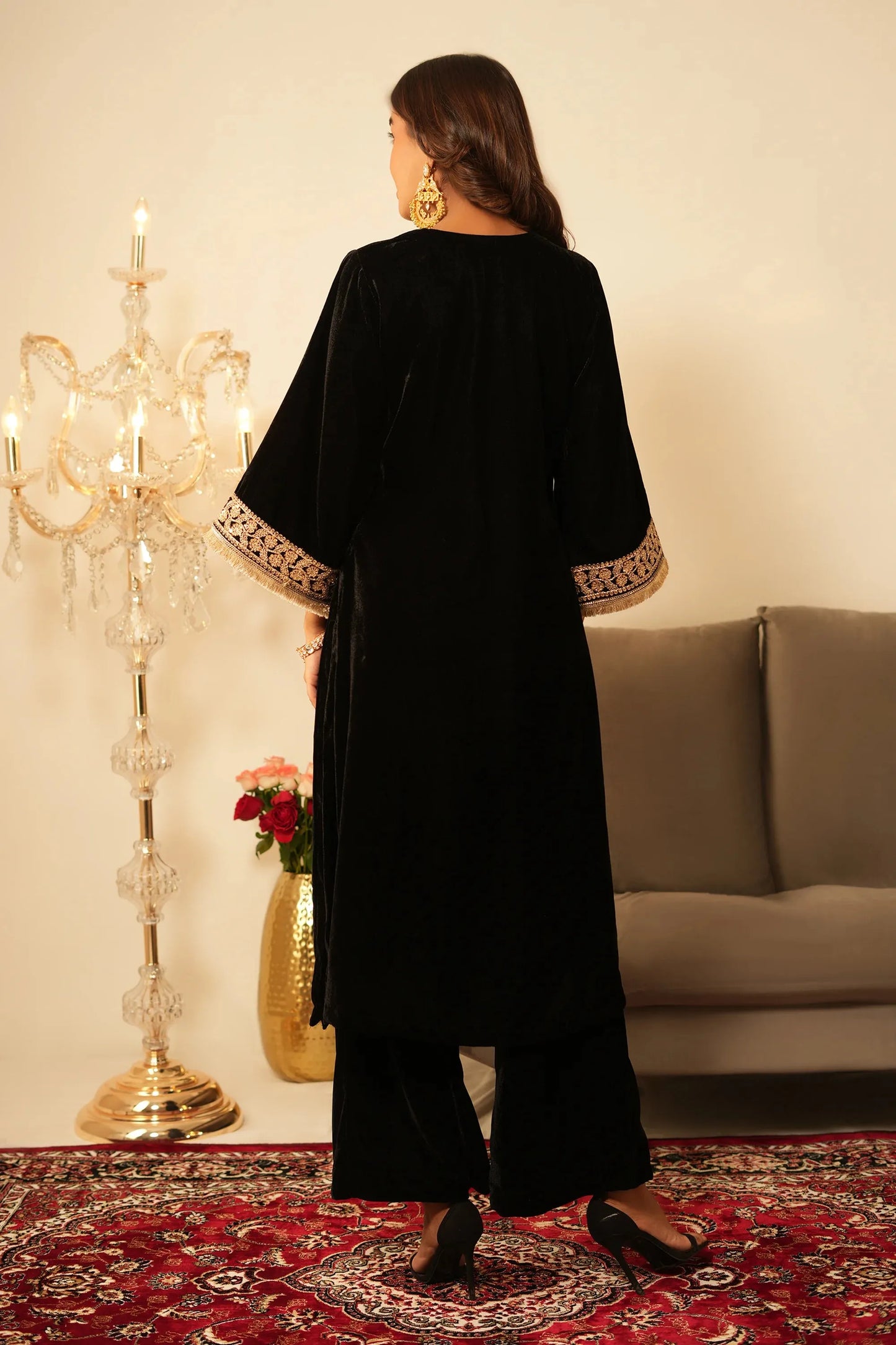 Black Velvet Suit - Set of 3