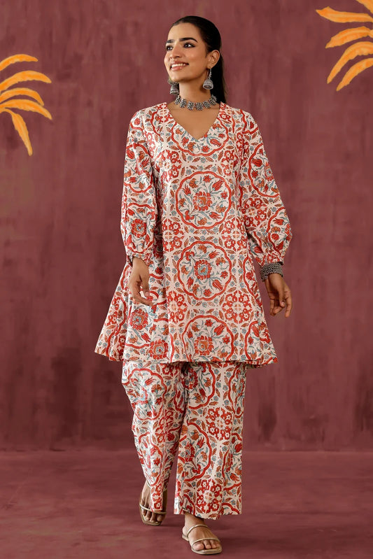 Multi-Color Printed Co-Ord Set