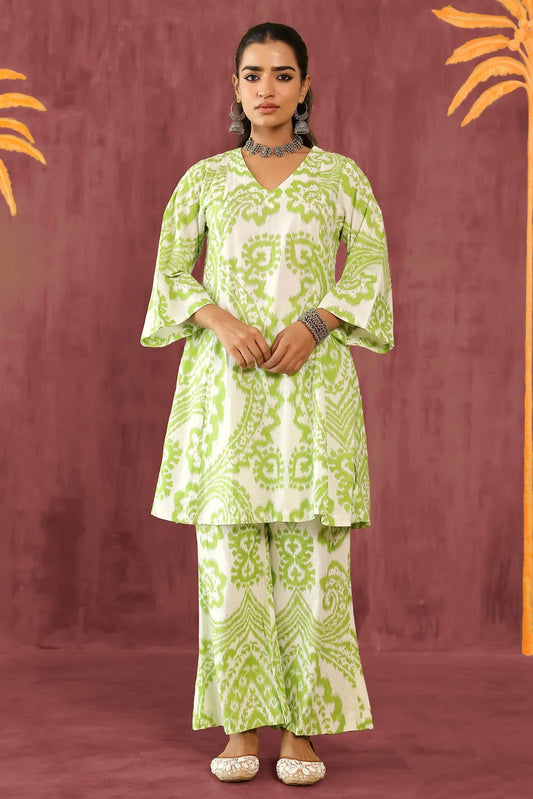 Green White Co-Ord Set