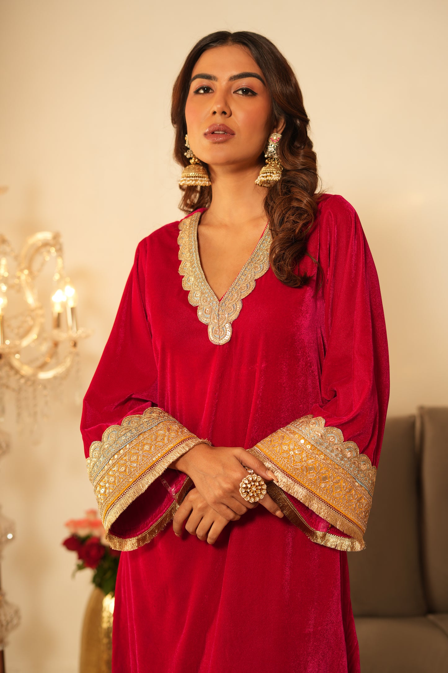 Pink Velvet Suit - Set of 3