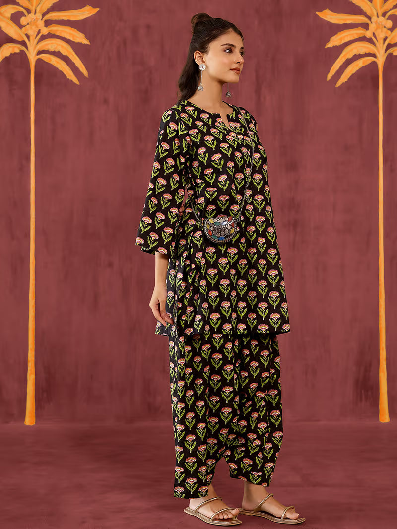 BAYAF BLACK PIRINTED FARSHI SET