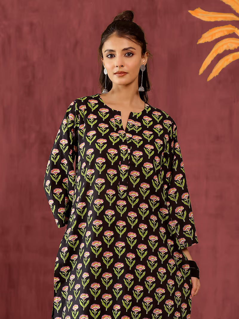BAYAF BLACK PIRINTED FARSHI SET